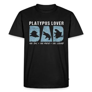 Amoureux de l’ornithorynque Papa L’idole Le mythe Amoureux des animaux - T-shirt Premium bio Homme - noir - Devant - Nico (187cm)
