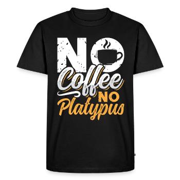 Amateur d’ornithorynque Pas de café Pas de zoologie Amateur de café - T-shirt Premium bio Homme - noir - Devant - Nico (187cm)