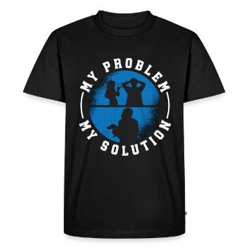 Ornithorynque Amoureux Mon Problème Mon Pictogramme Papa Maman - T-shirt Premium bio Homme - noir - Devant - Nico (187cm)