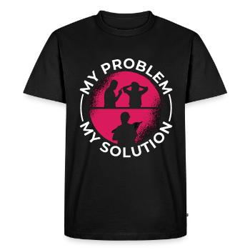 Amoureux de l’ornithorynque Mon problème Mon pictogramme Maman Papa - T-shirt Premium bio Homme - noir - Devant - Nico (187cm)