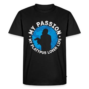 Amoureux de l’ornithorynque Ma passion Mon ornithorynque amoureux des animaux - T-shirt Premium bio Homme - noir - Devant - Nico (187cm)