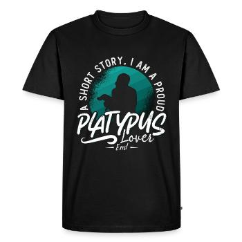 Amoureux de l’ornithorynque Une histoire courte Je suis un fier zoologie - T-shirt Premium bio Homme - noir - Devant - Nico (187cm)