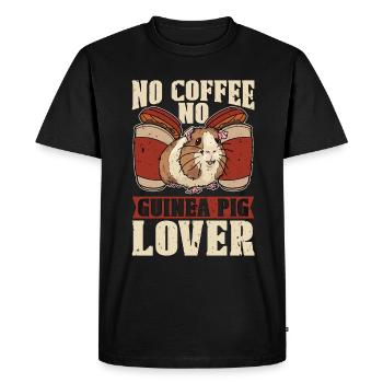 Guinea Pig Lover No Coffee No Hamster Coffee Lover - Men's Premium Organic T-Shirt - black - Front - Nico (187cm)
