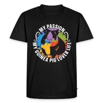 Amateur de cochon d’Inde Ma passion Mon cochon d’Inde Hamster - T-shirt Premium bio Homme - noir - Devant - Nico (187cm)