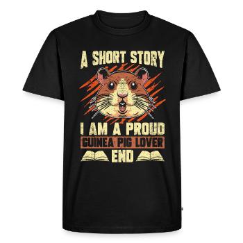 Amateur de cochon d’Inde Une histoire courte Je suis un amoureux des hamsters - T-shirt Premium bio Homme - noir - Devant - Nico (187cm)