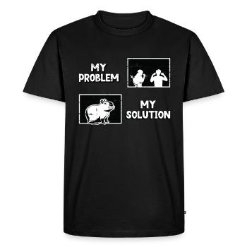 Capybara Amoureux Mon Problème Mon Pictogramme Papa Maman - T-shirt Premium bio Homme - noir - Devant - Nico (187cm)