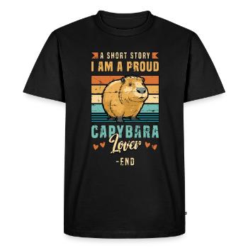 Capybara Lover A Short Story I Am A Capybara Owner - Men's Premium Organic T-Shirt - black - Front - Nico (187cm)
