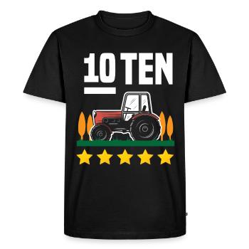 10e anniversaire tracteur 10 ans anniversaire chemise - T-shirt Premium bio Homme - noir - Devant - Nico (187cm)