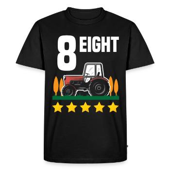 8e anniversaire tracteur 8 ans chemise d’anniversaire - T-shirt Premium bio Homme - noir - Devant - Nico (187cm)