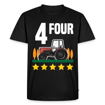 4e anniversaire tracteur 4 ans chemise d’anniversaire - T-shirt Premium bio Homme - noir - Devant - Nico (187cm)