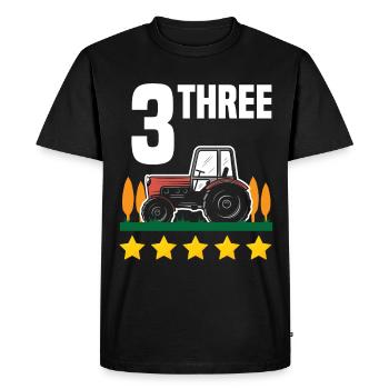 3ème anniversaire tracteur 3 ans anniversaire chemise - T-shirt Premium bio Homme - noir - Devant - Nico (187cm)
