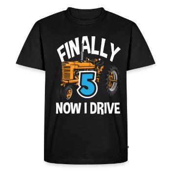 5e anniversaire tracteur 5 ans anniversaire chemise - T-shirt Premium bio Homme - noir - Devant - Nico (187cm)