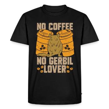 Gerbil Lover No Coffee No Racing Rat Coffee Lover - Men's Premium Organic T-Shirt - black - Front - Nico (187cm)