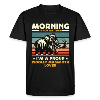 Woolly Mammoth Lover Morning Is Not My Prehistoric - Men's Premium Organic T-Shirt - black - Front - Nico (187cm)
