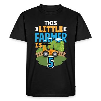 5e anniversaire tracteur 5 ans anniversaire chemise - T-shirt Premium bio Homme - noir - Devant - Nico (187cm)