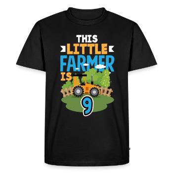 9e anniversaire tracteur 9 ans anniversaire chemise - T-shirt Premium bio Homme - noir - Devant - Nico (187cm)