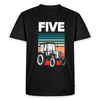 5e anniversaire tracteur 5 ans anniversaire chemise - T-shirt Premium bio Homme - noir - Devant - Nico (187cm)