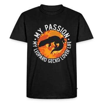 Léopard Gecko Amoureux Ma Passion Mon Reptile Léopard - T-shirt Premium bio Homme - noir - Devant - Nico (187cm)