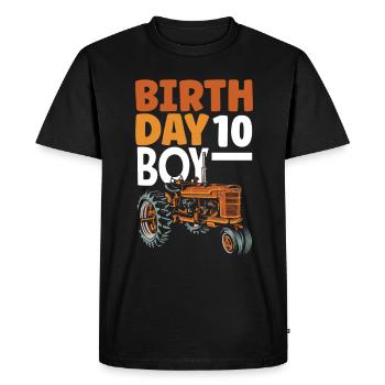 10e anniversaire tracteur 10 ans anniversaire chemise - T-shirt Premium bio Homme - noir - Devant - Nico (187cm)