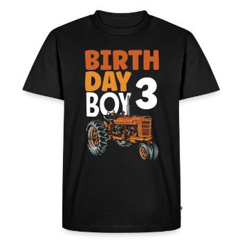 3ème anniversaire tracteur 3 ans anniversaire chemise - T-shirt Premium bio Homme - noir - Devant - Nico (187cm)