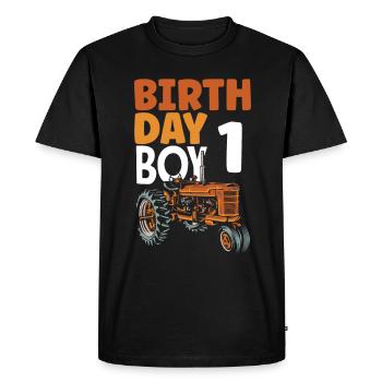 1er Anniversaire Tracteur 1 AnsChemise d’Anniversaire - T-shirt Premium bio Homme - noir - Devant - Nico (187cm)