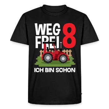 8e anniversaire tracteur 8 ans chemise d’anniversaire - T-shirt Premium bio Homme - noir - Devant - Nico (187cm)