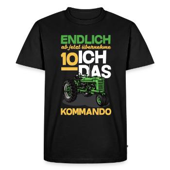 10th Birthday Tractor 10 Years Birthday Shirt - Men's Premium Organic T-Shirt - black - Front - Nico (187cm)