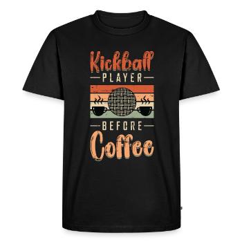 Joueur de kickball avant l’amateur de café de l’équipe de kickball - T-shirt Premium bio Homme - noir - Devant - Nico (187cm)