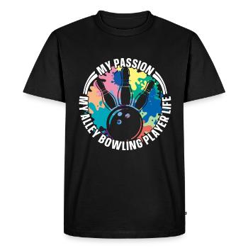 Alley Bowling Player My Passion My Bowling Lover - Men's Premium Organic T-Shirt - black - Front - Nico (187cm)