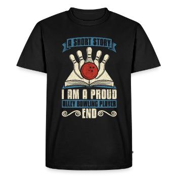 Joueur de bowling de ruelle Une histoire courte joueur de bowling - T-shirt Premium bio Homme - noir - Devant - Nico (187cm)