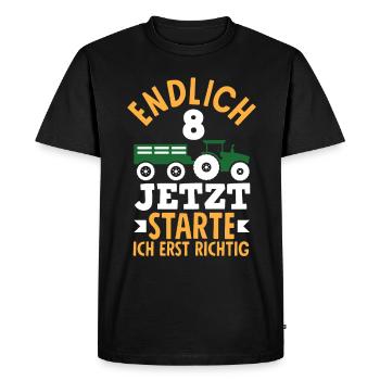 8e anniversaire tracteur 8 ans chemise d’anniversaire - T-shirt Premium bio Homme - noir - Devant - Nico (187cm)