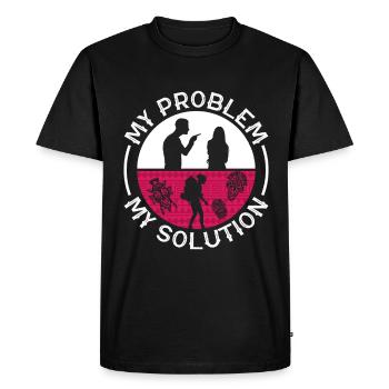 Anthropologie Mon problème Ma solution Pictogramme Maman - T-shirt Premium bio Homme - noir - Devant - Nico (187cm)