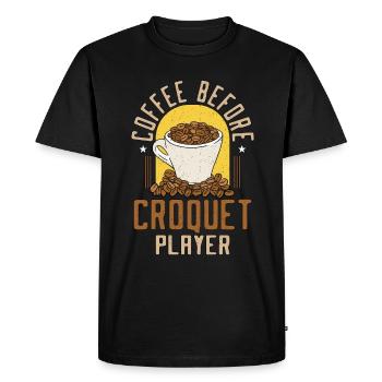 Joueur de croquet Café Jeu de plein air Amateur de café - T-shirt Premium bio Homme - noir - Devant - Nico (187cm)