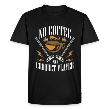 Joueur de croquet sans café Jeu de croquet amateur de café - T-shirt Premium bio Homme - noir - Devant - Nico (187cm)