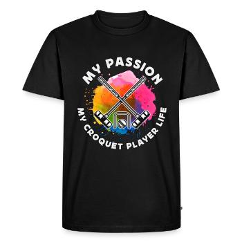 Croquet Player My Passion My Croquet Player Mallet - Men's Premium Organic T-Shirt - black - Front - Nico (187cm)