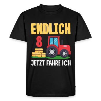8e anniversaire tracteur 8 ans chemise d’anniversaire - T-shirt Premium bio Homme - noir - Devant - Nico (187cm)