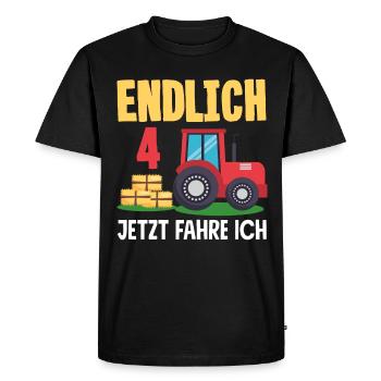 4th Birthday Tractor 4 Years Birthday Shirt - Men's Premium Organic T-Shirt - black - Front - Nico (187cm)