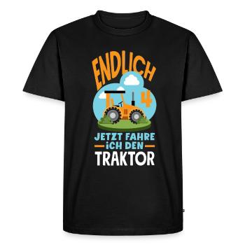 4th Birthday Tractor 4 Years Birthday Shirt - Men's Premium Organic T-Shirt - black - Front - Nico (187cm)
