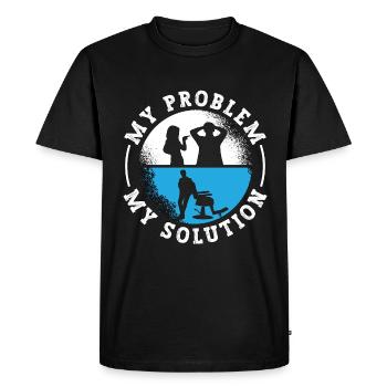Coiffeur Mon problème Mon pictogramme Papa - T-shirt Premium bio Homme - noir - Devant - Nico (187cm)
