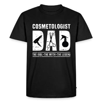 Cosmétologue Papa L’idole Le mythe Esthéticienne - T-shirt Premium bio Homme - noir - Devant - Nico (187cm)