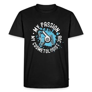 Cosmétologue Ma Passion Mes Cosmétiques Esthéticienne - T-shirt Premium bio Homme - noir - Devant - Nico (187cm)