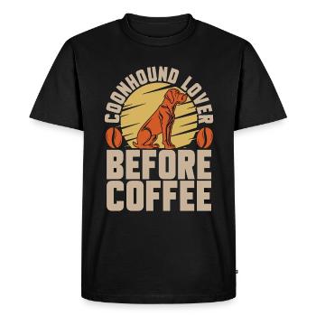 Coonhound Lover Before Treeing Walker Coffee Lover - Men's Premium Organic T-Shirt - black - Front - Nico (187cm)