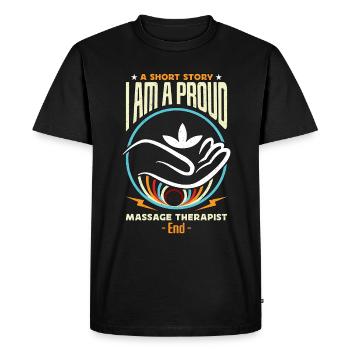 Massothérapeute Une petite histoire Je suis thérapeute - T-shirt Premium bio Homme - noir - Devant - Nico (187cm)