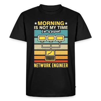 Network Engineer Morning Is Not My Time Networking - Men's Premium Organic T-Shirt - black - Front - Nico (187cm)
