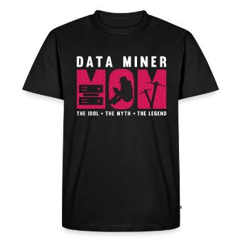 Data Miner Maman L’idole Le mythe Data Scientist - T-shirt Premium bio Homme - noir - Devant - Nico (187cm)