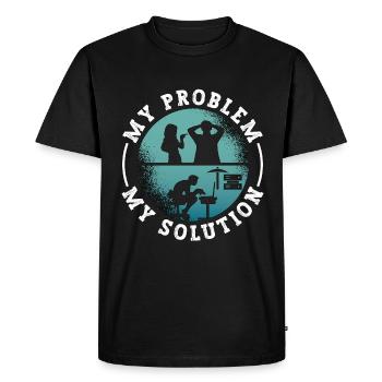Mineur de données Mon problème Mon pictogramme Papa Programmeur - T-shirt Premium bio Homme - noir - Devant - Nico (187cm)