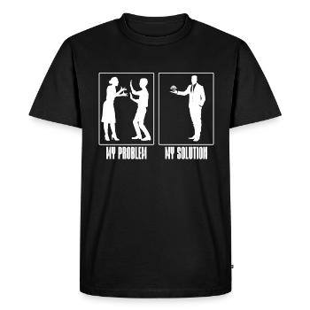 Chasseur de champignons Mon problème Mon pictogramme Papa Maman - T-shirt Premium bio Homme - noir - Devant - Nico (187cm)