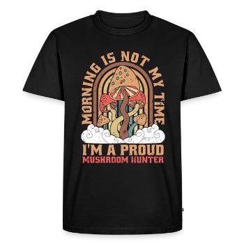 Le matin de la chasse aux champignons n’est pas ma cueillette de champignons - T-shirt Premium bio Homme - noir - Devant - Nico (187cm)