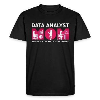 Analyste de données Maman L’idole Le mythe Le programmeur - T-shirt Premium bio Homme - noir - Devant - Nico (187cm)
