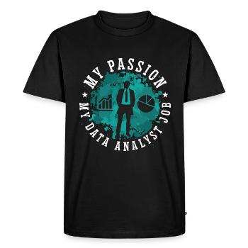 Data Analyst My Passion My Data Computer Science - Men's Premium Organic T-Shirt - black - Front - Nico (187cm)